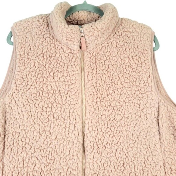 Womens plus 1X Time and Tru winter super cozy pink plush sherpa full zipper vest - Picture 7 of 12